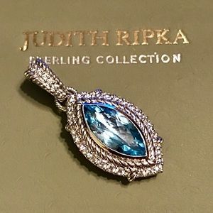 🦋JUDITH RIPKA BLUE TOPAZ MARQUISE➕DMQ PENDANT